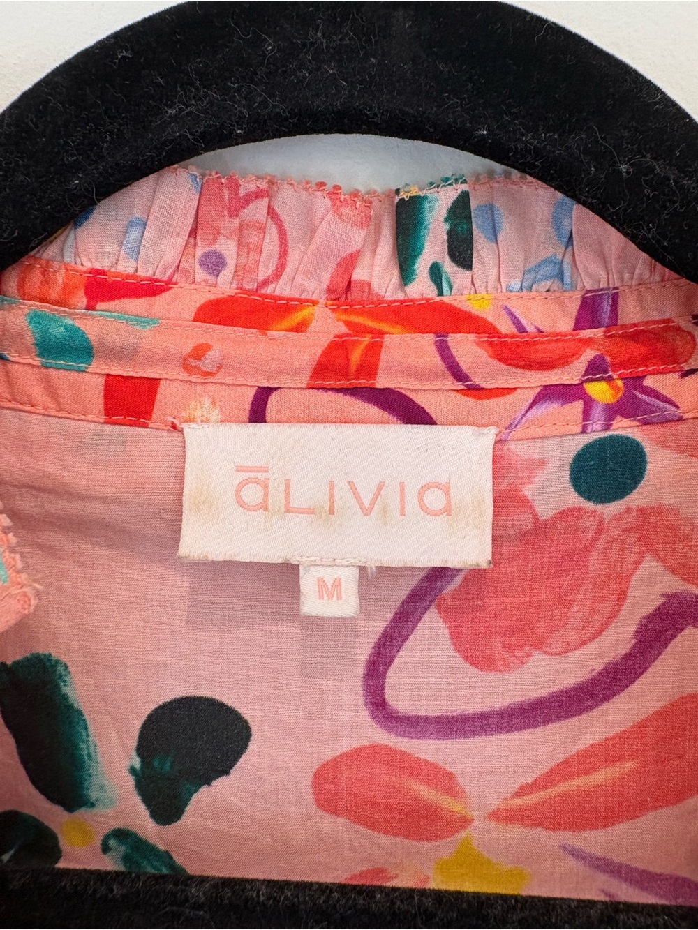 Alivia Simone Pink Floral Ruffle Blouse - Picture 2 of 3